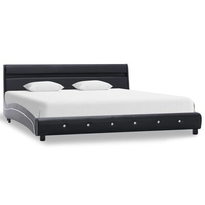 vidaXL Okvir za krevet od umjetne kože s LED svjetlom crni 180x200 cm
