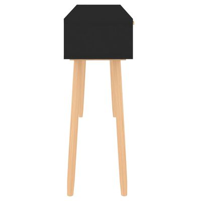 vidaXL Konzolni stol crni 105x30x75 cm od borovine i prirodnog ratana