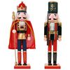 vidaXL Božićni nutcracker TURKU 2 kom. Crvena i Crna 38 cm