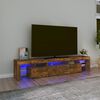 vidaXL TV ormarić s LED svjetlima boja dimljenog hrasta 200x36,5x40 cm