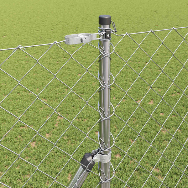 vidaXL Stup za ogradu Srebrno 10 x 1,6 m (60 x 60 mm mreža) Čelik