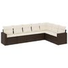 vidaXL 7-dijelni set vrtnih sofa od poliratana s jastucima smeđi
