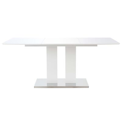 vidaXL Blagovaonski stol visokog sjaja bijeli 180 x 90 x 76 cm MDF