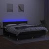 vidaXL Krevet box spring s madracem LED crni 180x200 cm od tkanine