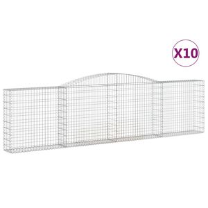 vidaXL Lučne gabionske ko&scaron;are 10kom 400x30x100/120cm pocinčano željezo