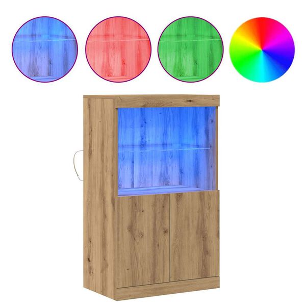 vidaXL Kreveta S LED lampica Smeđa 60 x 37 x 100 cm Konstruirano drvo