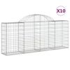 vidaXL Lučne gabionske ko&scaron;are 10 kom 200x30x80/100cm pocinčano željezo
