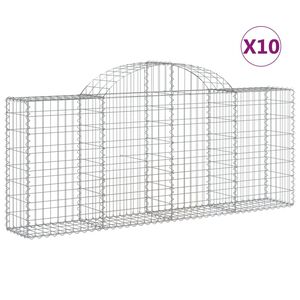 vidaXL Lučne gabionske ko&scaron;are 10 kom 200x30x80/100cm pocinčano željezo
