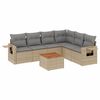 vidaXL 7-dijelni set vrtnih sofa s jastucima bež od poliratana