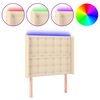 vidaXL LED uzglavlje krem 103 x 16 x 118/128 cm od tkanine