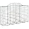 vidaXL Gabionska ko&scaron;ara s lukom 200x50x120/140 cm pocinčano željezo