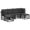 vidaXL Set vanjskih sofa Crna Poliester