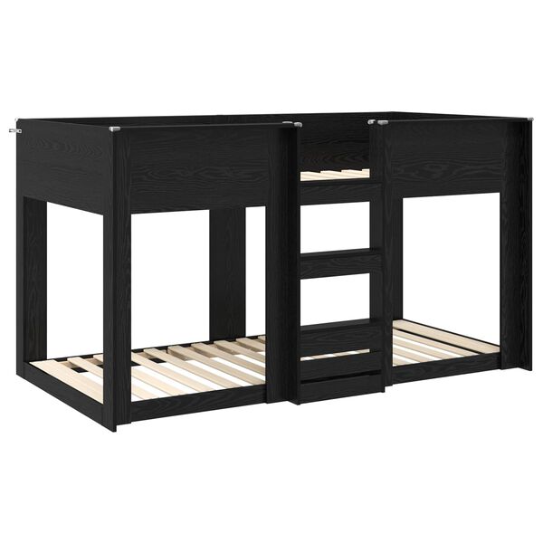 vidaXL Krevet na kat za djecu Crni hrast 90 x 190 cm Konstruirano drvo