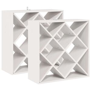 vidaXL Stalak za vino 2 kom. Bijelo 62 x 25 x 62 cm Čvrsto borovo drvo