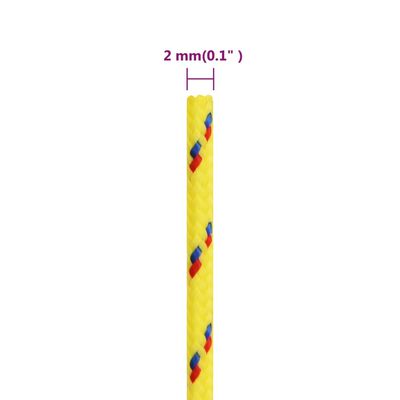 vidaXL Brodski konop žuti 2 mm 25 m od polipropilena