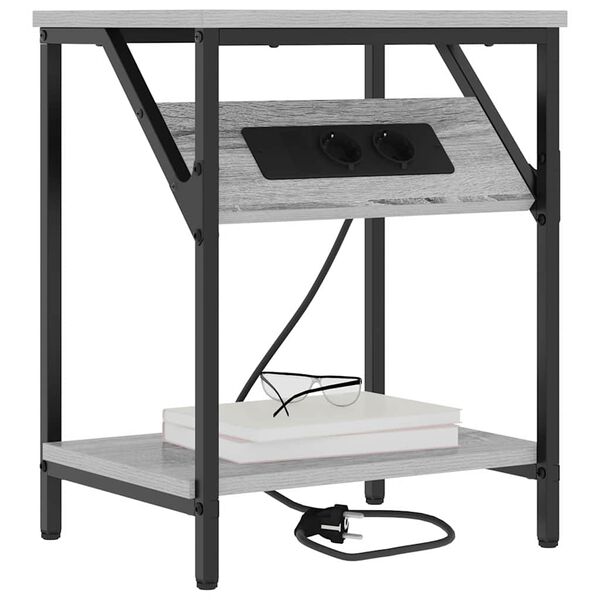 vidaXL Noćni ormar Siva Sonoma 38 x 30 x 48 cm Konstruirano drvo