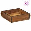 vidaXL Pladanj 4 kom. Smeđa 29 x 31 x 10 cm Čvrsto drvo iz reciklaže