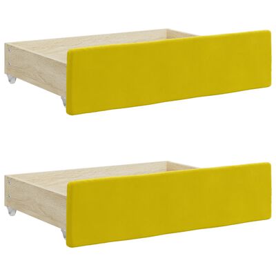 vidaXL Ladice za krevet žute 2 kom od konstruiranog drva i baršuna