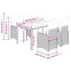 vidaXL 5-dijelni vrtni bistro set od poliratana s jastucima sivi