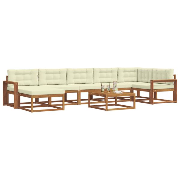 vidaXL Set vanjskih sofa s jastukom 8 pcs Prirodna i krem