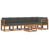vidaXL Set vanjskih sofa s jastukom 7 pcs Prirodna i antracit