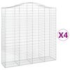 vidaXL Lučne gabionske ko&scaron;are 4 kom 200x50x200/220cm pocinčano željezo