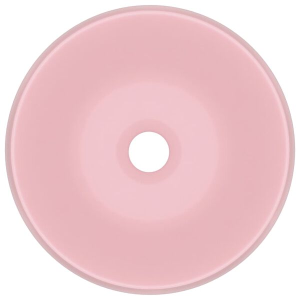 vidaXL Luksuzni okrugli umivaonik mat ružičasti 40 x 15 cm keramički
