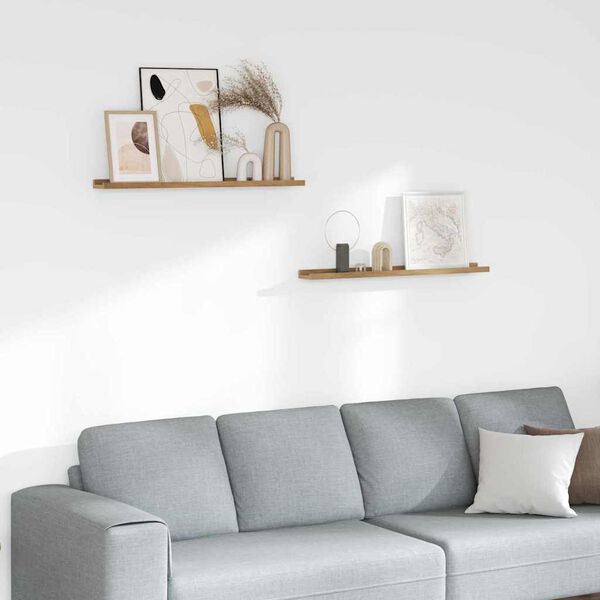 vidaXL Polica na zidu 2 pcs Smeđa 80 x 9 x 3 cm Konstruirano drvo