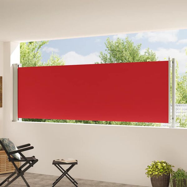 vidaXL Uvlačiva bočna tenda za terasu 117 x 600 cm crvena