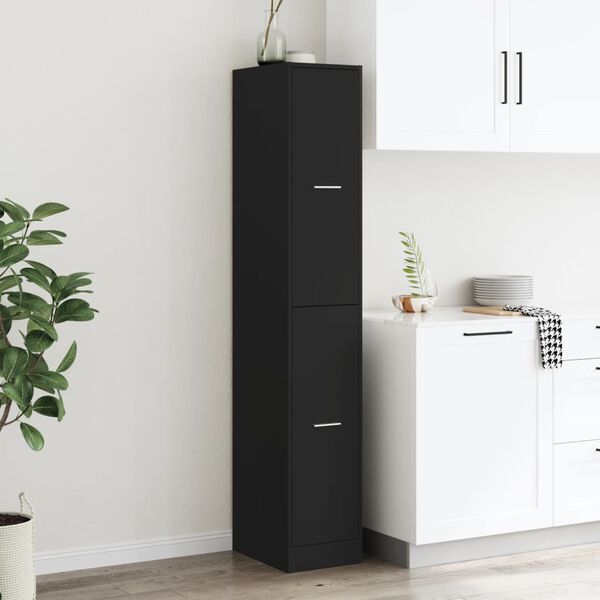 vidaXL Ormarić za lijekove crni 30x41x174,5 cm konstruirano drvo