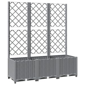vidaXL Vrtna sadilica s re&scaron;etkom svjetlosiva 120 x 40 x 136 cm PP