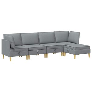 vidaXL Modularni set sofe sa skladi&scaron;tem 5 kom. Svjetlosiva Tkanina