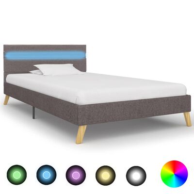 vidaXL Okvir za krevet od tkanine LED svjetlosivi 100 x 200 cm