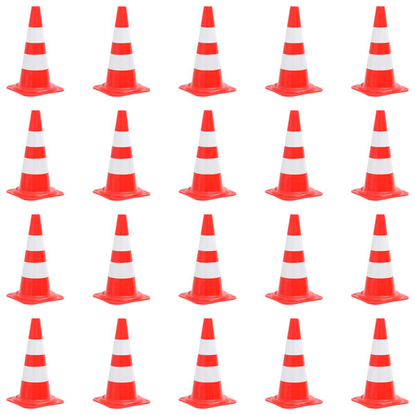 vidaXL Reflektirajući prometni čunjevi 20 kom crveno-bijeli 50 cm