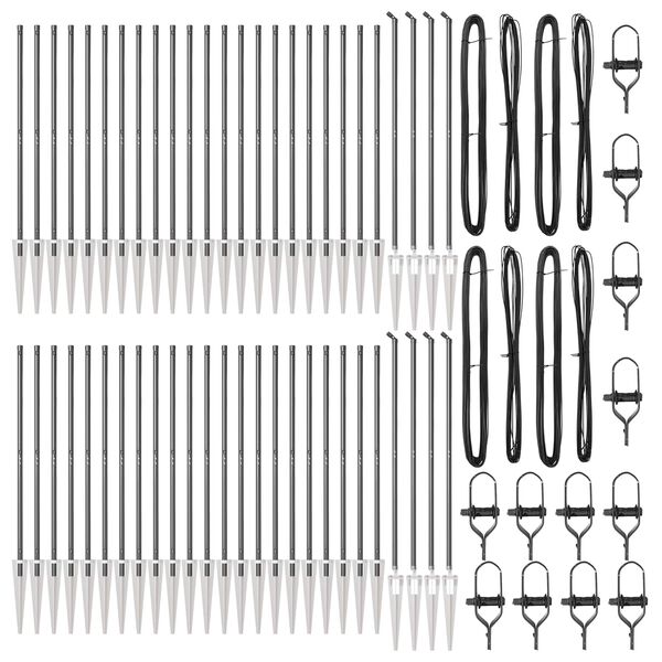 vidaXL Stup za ogradu Ostalo 52 pcs Siva 3,2 x 3,2 x 140 cm Čelik