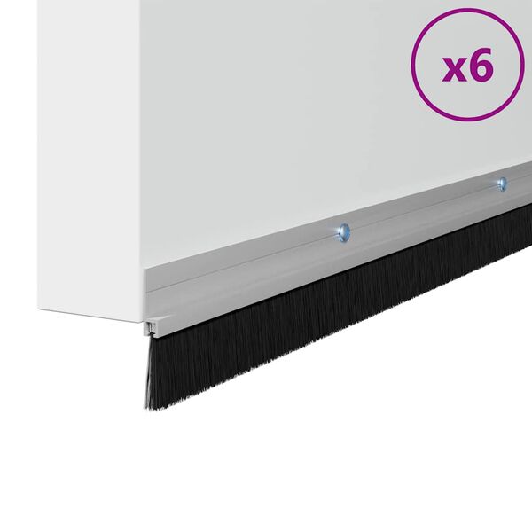 vidaXL Držač četke za vrata 6 pcs Srebrno 100 cm Aluminijski legura