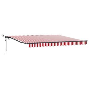vidaXL Povlačivi tende Crvena i bijela 400 &times; 350 cm Poliester