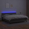 vidaXL Krevet box spring s madracem LED sivi 180x200cm od umjetne kože