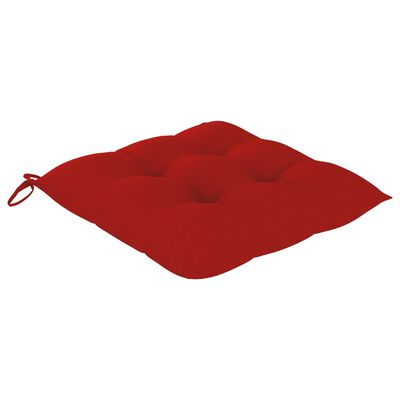 vidaXL Stolice Batavia s crvenim jastucima 2 kom od masivne tikovine