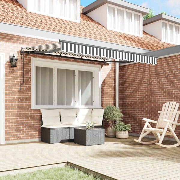 vidaXL Skrovita tenda Antracit 350 x 200 cm tkanina