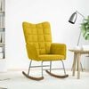 vidaXL Stolica za ljuljanje žuta baršunasta