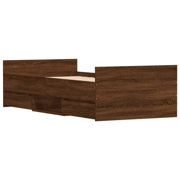 vidaXL Okvir kreveta s uzglavljem i podnožjem boja hrasta 100 x 200 cm