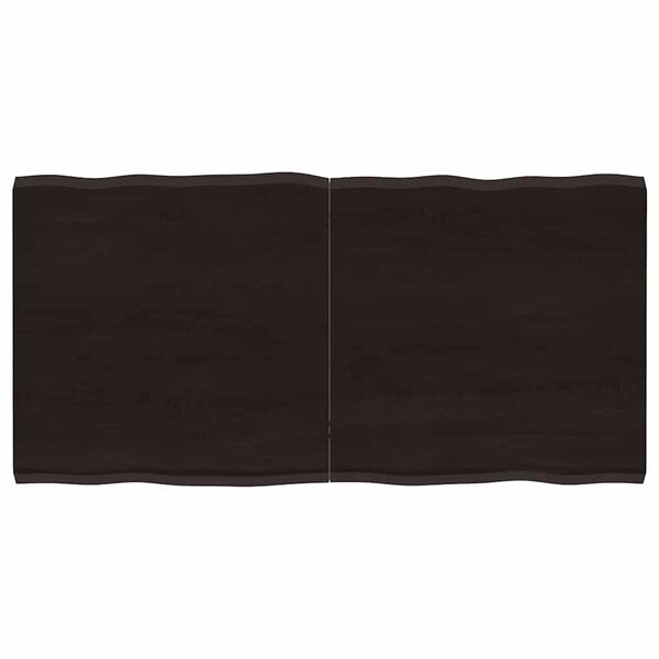 vidaXL Stolna ploča tamnosmeđa 120x60x(2-4) cm obrađena hrastovina