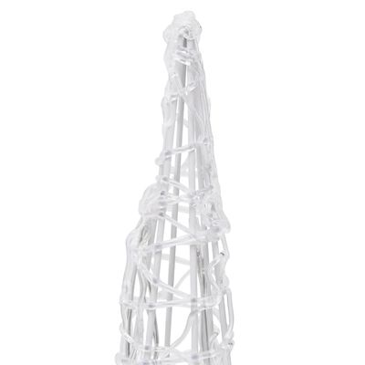 vidaXL Akrilni ukrasni stožac s LED svjetlima topli bijeli 60 cm