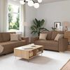 vidaXL Sofa 3 pcs Smeđa 220 x 80 x 84 cm Platnasta tkanina