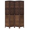 vidaXL Sobna pregrada s 4 panela tamnosmeđa masivno drvo paulovnije
