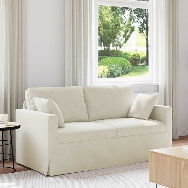 vidaXL Sofa Krema 158 x 78 x 80 cm Bar&scaron;un