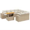 vidaXL 9-dijelni set vrtnih sofa s jastucima bež od poliratana
