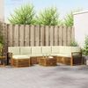 vidaXL Setovi sofa 9 pcs Prirodna i krem Čvrsto drvo akacije