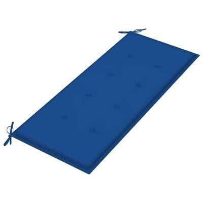 vidaXL Klupa Batavia s kraljevski plavim jastukom 120 cm od tikovine